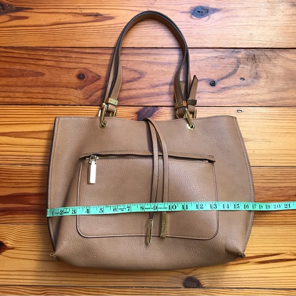 Steve Madden Large Tan Cognac Tote Bag with Medium Inner Bag, NWOT, 17” x 12” - Picture 3 of 15